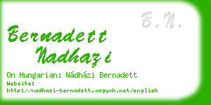 bernadett nadhazi business card
